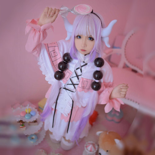 【亲漫园】动漫小林家的龙女仆龙娘神奈康娜cos服粉裙cosplay服装