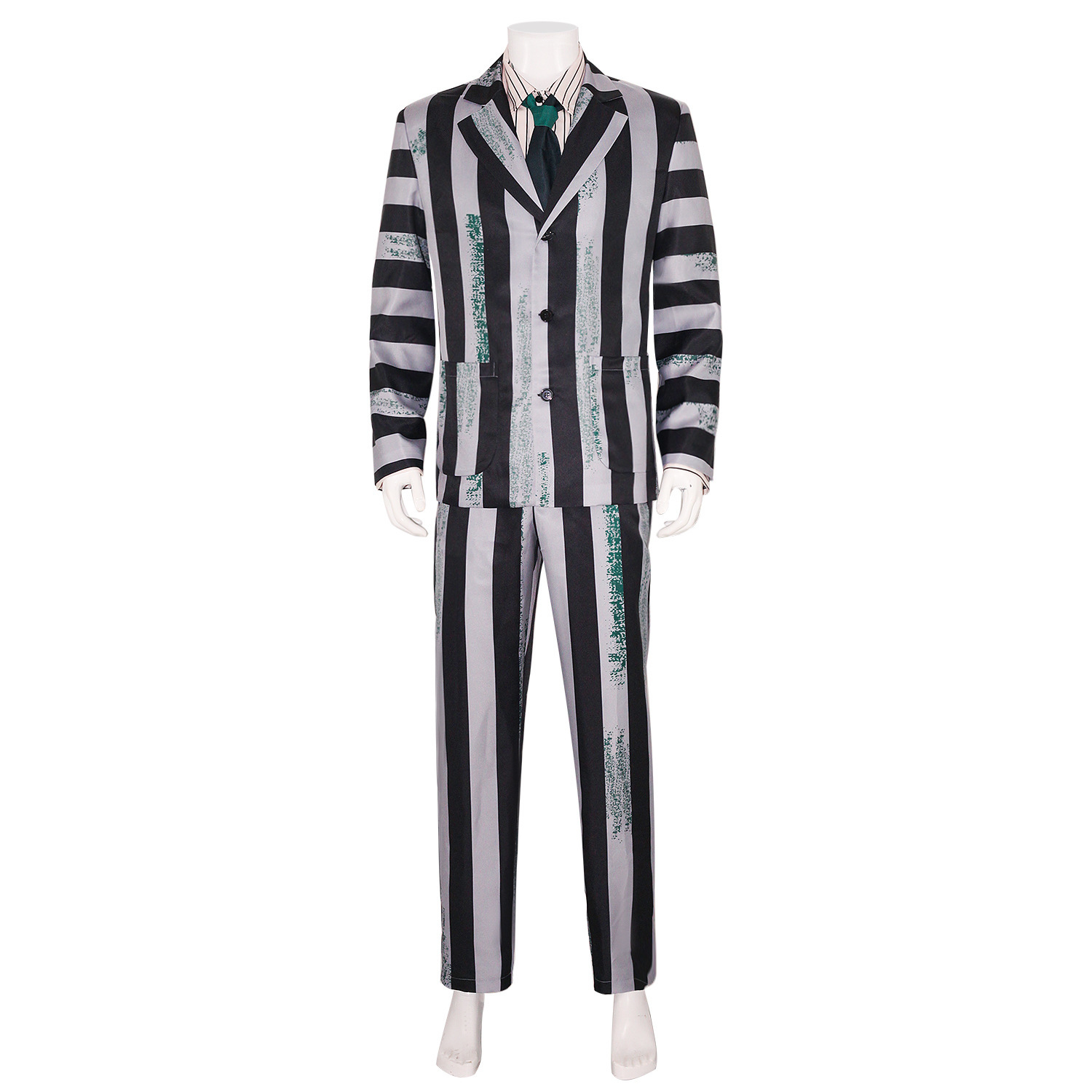 甲壳虫汁cosplay服装黑白条纹西装百老汇beetlejuice阴间大法师