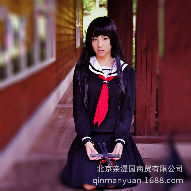 地狱少女阎魔爱衣服水手校服女裙漫展年会万圣节派对cosplay服装