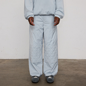 菱格纹夹棉直筒宽松抽绳保暖宽松长裤 CRICLE CAGE环洞