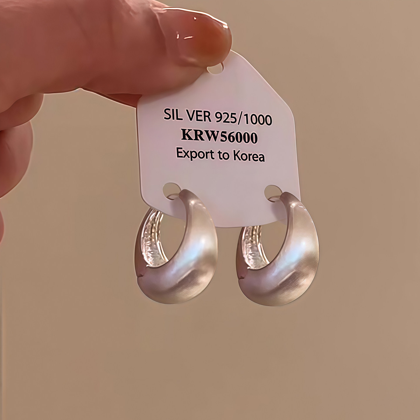 银色拉丝素圈耳环女2026年新款纯银针耳钉轻奢小众设计感时尚耳饰