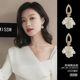 韩国花朵耳钉女纯银小众设计高级耳夹女无耳洞耳环2025年新款 耳饰