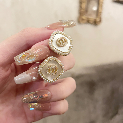 伊灿小香风耳钉女纯银气质时尚