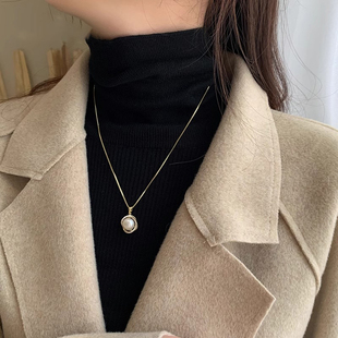 韩国珍珠项链女秋冬2025年新款潮毛衣链长款小众设计感高级颈链