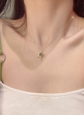 伊灿韩国简约星月玉石吊坠项链