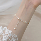 简约淡水珍珠手链女2025年新款 小众设计感高级手环馒头珠手饰配饰