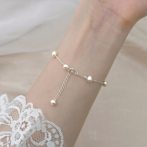 伊灿女淡水馒头珠手链女