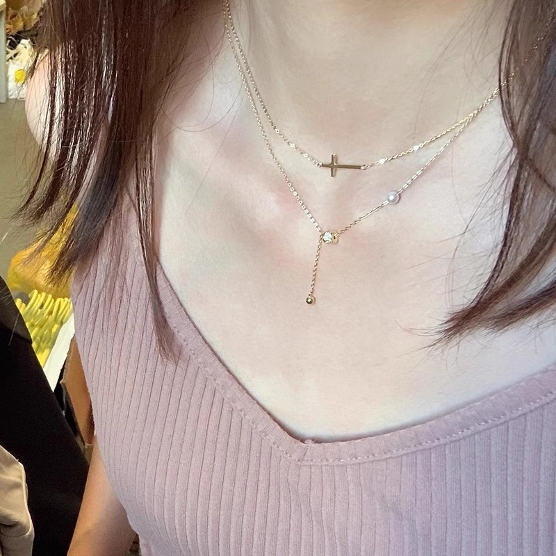 伊灿双城金色珍珠项链女小众设计