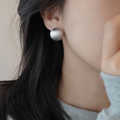 伊灿复古拉丝纯银耳扣女小众百搭