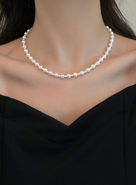 伊灿女气质珍珠项链高级感锁骨链