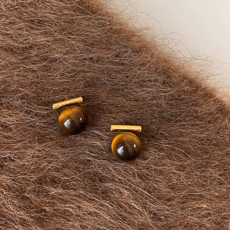 伊灿美拉德复古珍珠耳钉女纯银