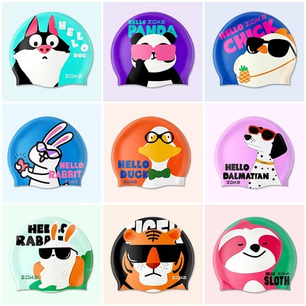 zoke洲克游泳帽男女通用防水不勒头长发头围专业训练硅胶儿童泳帽