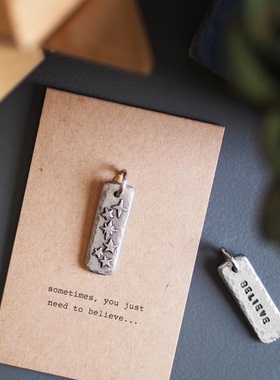 吊坠英国手作 KUTUU相信希望金属锡吊坠小众项链手链礼盒情侣手帐