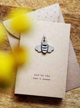 吊坠挂饰英国手作 KUTUU 蜜蜂 你很棒金属锡礼物小众项链手链礼盒