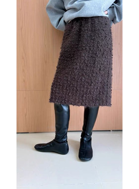 正确版】2025秋冬复古立体蕾丝H型宽松显瘦建筑感半身裙短裙子女