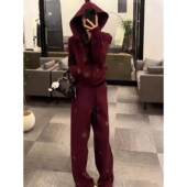 显瘦烫钻连帽卫衣两件套潮 时尚 高级感休闲运动套装 女2026春秋新款