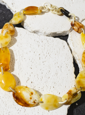 二梦三青【未来战士Ⅲ】天然蜜蜡项链女时尚百搭前卫潮流高级复古