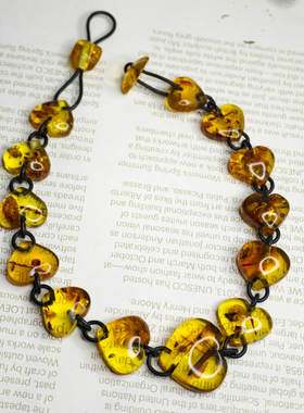 二梦三青【摩洛哥之境】天然琥珀项链女时尚百搭锁骨链欧美流行潮