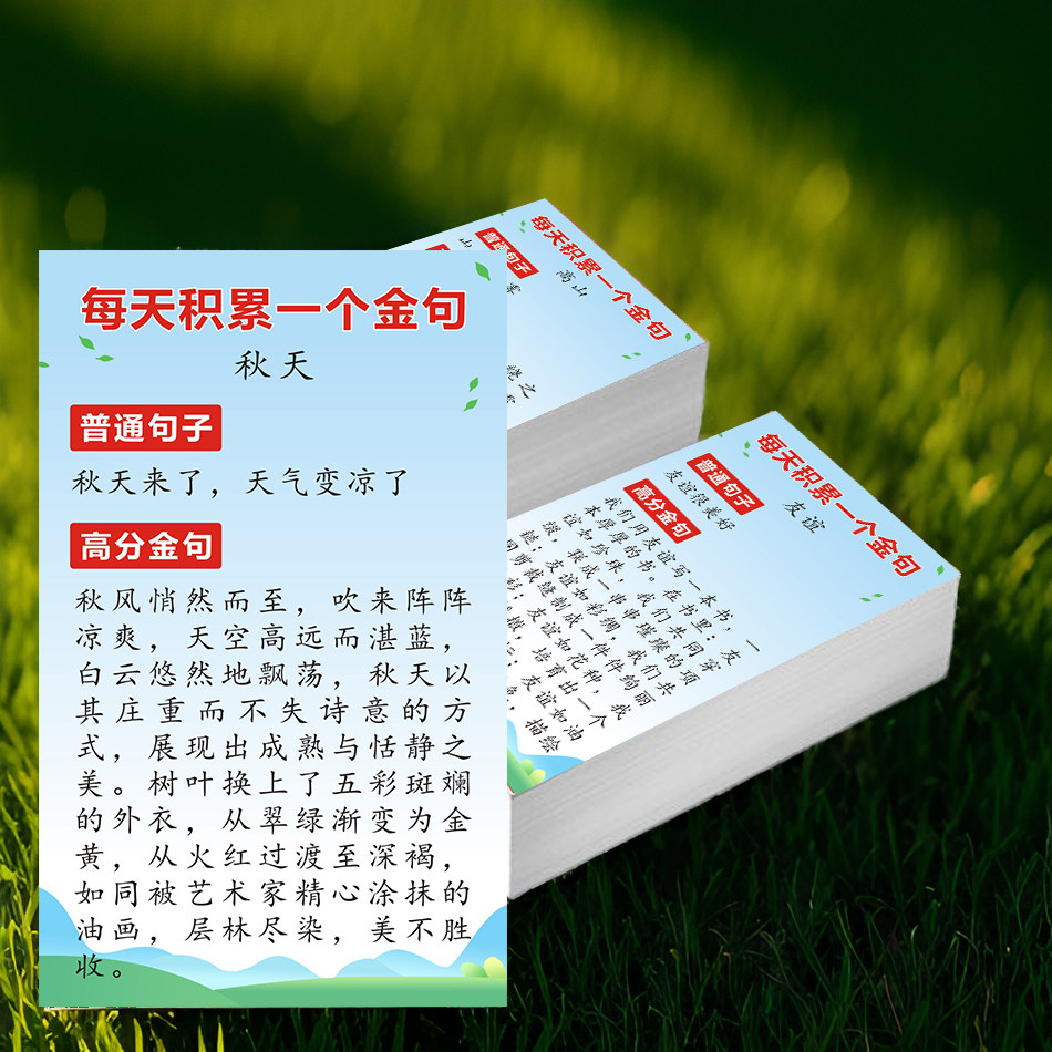 写作金句便携式学习卡片作文素材
