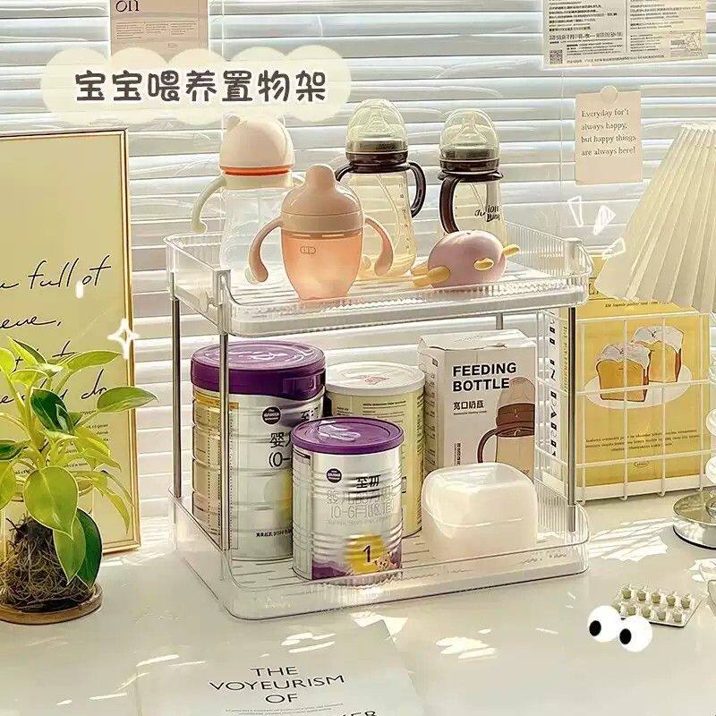 奶瓶置物架宝宝奶粉餐具沥水收纳盒桌面婴儿用品喂养辅食置物架n