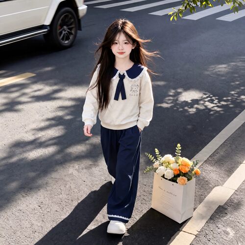 女童秋季套装2026新款中大童超好看卫衣秋装儿童洋气运动服两件套