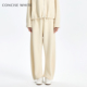 WHITE简白2025秋季 新款 抽绳弯刀裤 CONCISE 斜插兜休闲松紧腰时尚