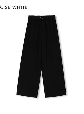 CONCISE-WHITE简白2025秋冬新款女简约百搭休闲黑色醋酸直筒裤