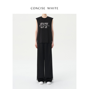 97烫钻宽松背心春夏新品 WHITE简白旗舰店 CONCISE