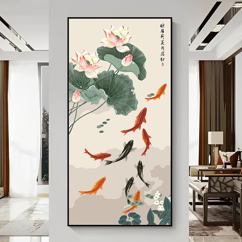 花卉/荷花diy填充填色油彩画涂色丙烯客厅装饰油画玄关画图片