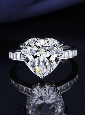 欧美夸张八克拉爱心镶钻戒指女