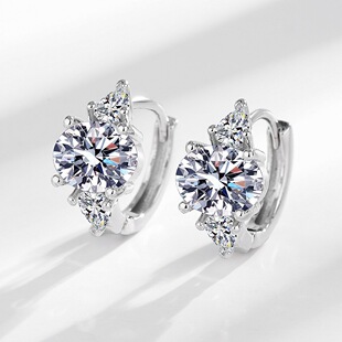 时尚 潮耳饰 925银莫桑石耳环原创设计夸张大气精美潮流2024年新款