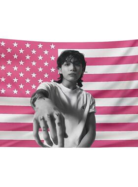 TEMU Vibrant Jungkook Flag 3X5FT数码印旗帜装饰背景布