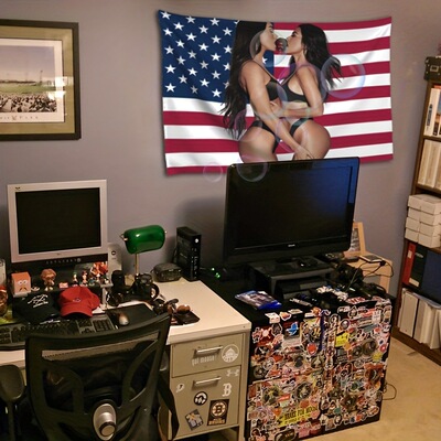 旗帜美国国旗背景布卧室装饰挂墙 Fox-Kourtney flag