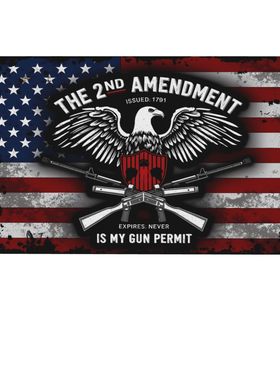 3x5 FT The 2nd Amendment Flag旗帜横幅工厂左侧2扣户外