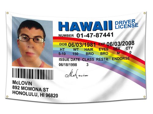 旗帜 McLovin ID Driver License Flag  90*150cm 涤纶挂旗