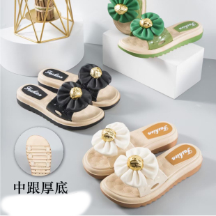 潮流ins外穿学生甜美可爱轻便沙滩度假 爆款 软底一字拖鞋 韩版 时尚