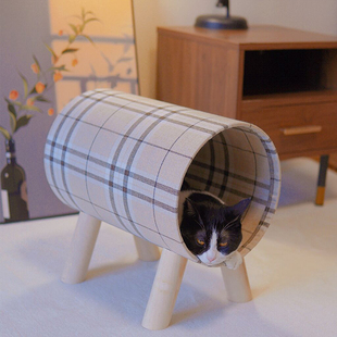 猫窝躲避屋半封闭猫床猫咪用品宠物床隧道幼猫安全感吊床钻洞玩具