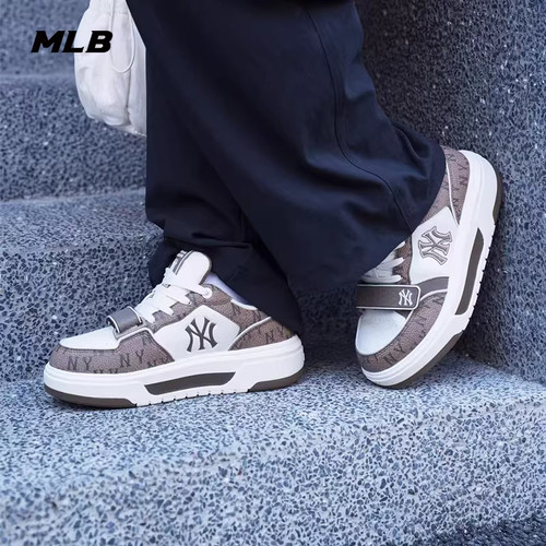 MLB官方 男女同款百搭舒适厚底满印老花学长鞋春夏SXP02