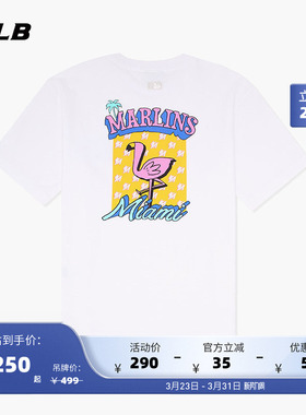 MLB官方 男女情侣卡通印花运动T恤休闲宽松短袖潮夏季TST01