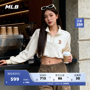 MLB官方 男女情侣时尚百搭复古半拉链卫衣25冬季新款MTB10