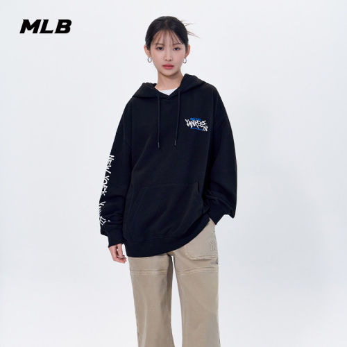 MLB官方 男女情侣时尚运动连帽卫衣潮流字母印花25秋季新款HDB14