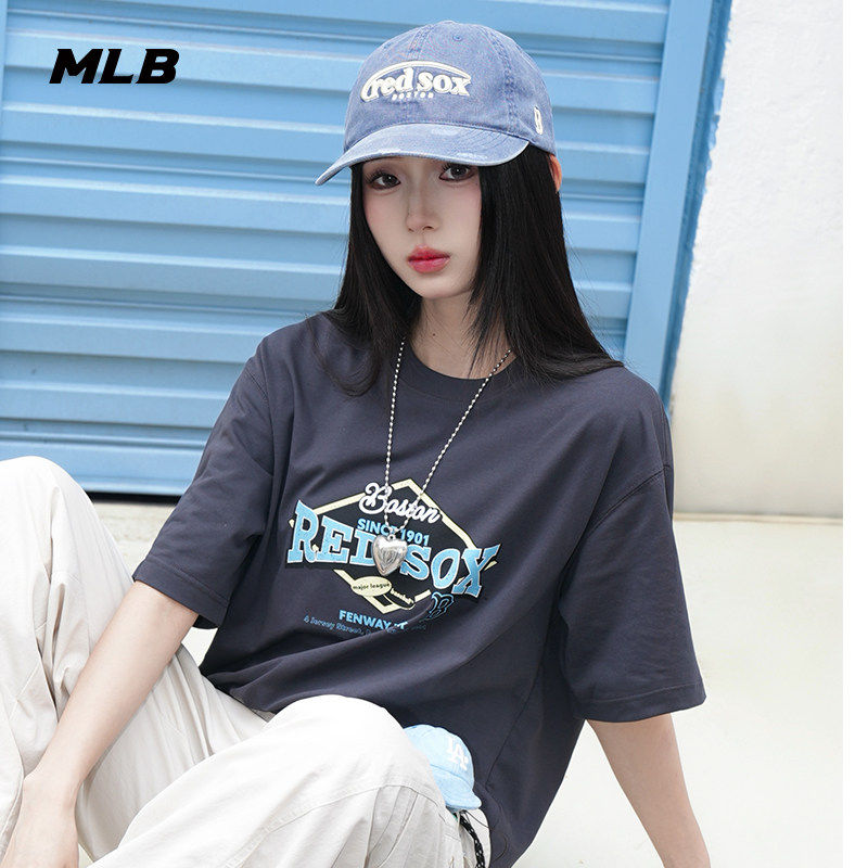 MLB官方 男女同款情侣韩系宽松复古胶片凉感T恤26夏季新款TSV17