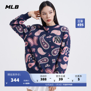 春夏季 MLB官方 腰果花长袖 圆领套头卫衣时尚 MTI02 男女运动情侣款