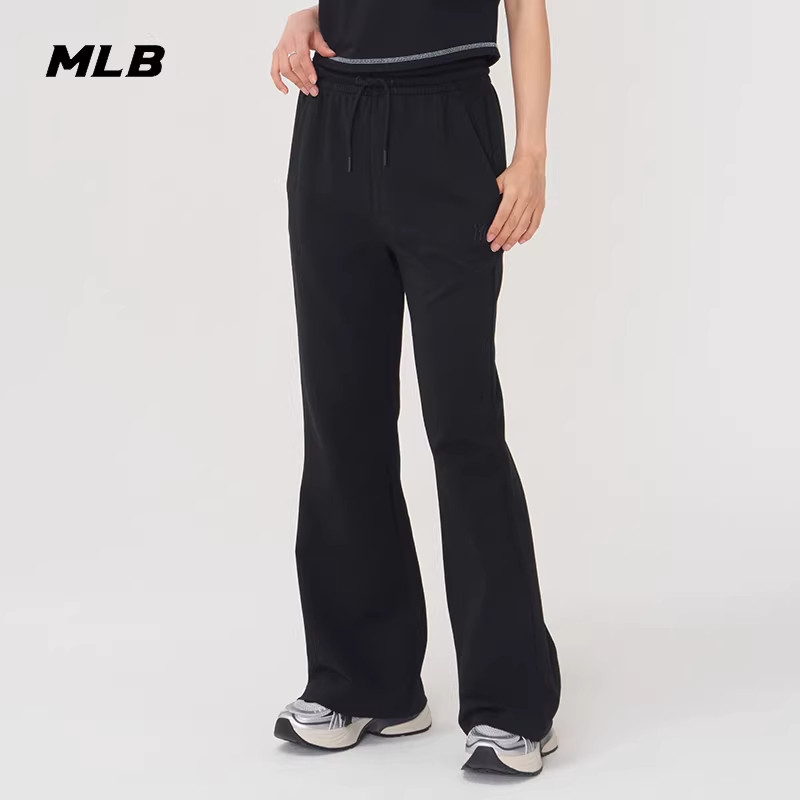 MLB官方 女款纯色时尚微喇裤修身百搭休闲长裤25夏季新款PTB03