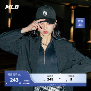 MLB官方 男女帽子情侣软顶棒球帽刺绣运动防晒休闲鸭舌帽百搭CP66