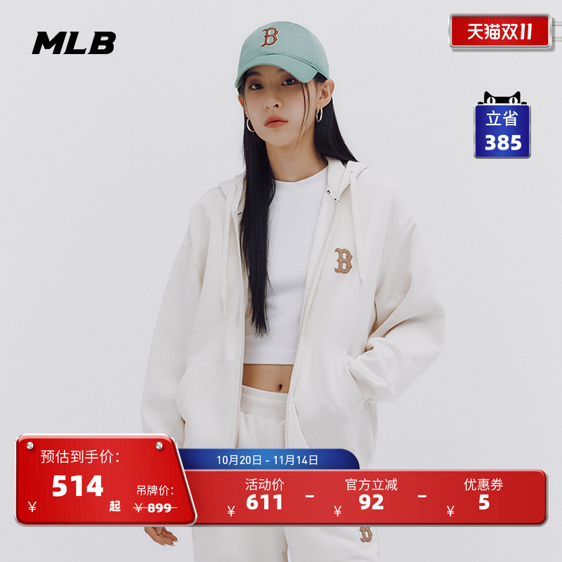 官方运动外套MLB老花针织满印