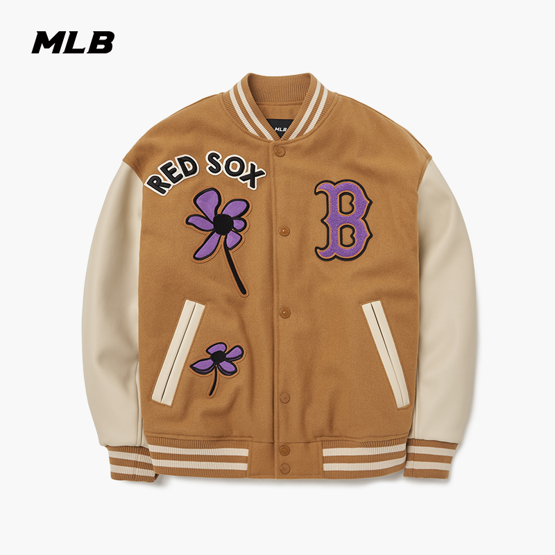 拼接羊毛时尚外套MLB休闲外套