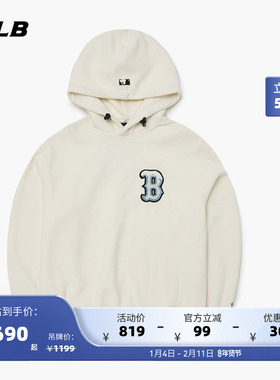 MLB官方 男女情侣连帽仿羊羔绒滑雪卫衣袖口拇指孔冬新款HDBS1