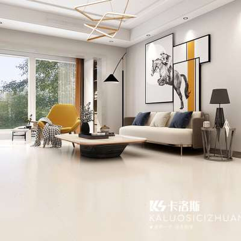 纯色奶白柔光微水泥瓷砖800x800客厅地L砖防滑厨房化妆室壁砖亮光