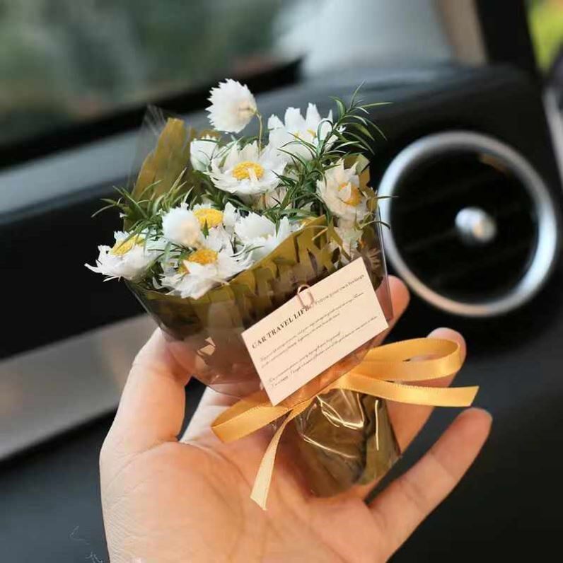 迷你口袋见面小花束玫瑰向日葵永生花仿真花伴手礼盒生日礼物装饰